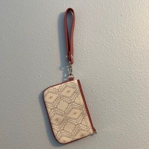 Faux leather wristlet